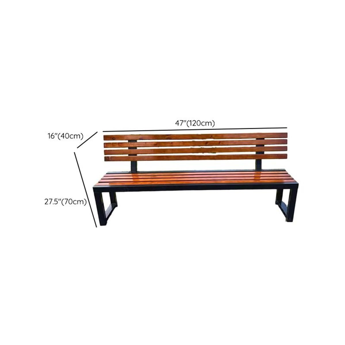 Midnight Black Engineered Wood Patio Bench B4754