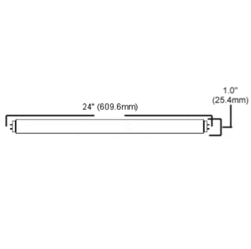 24 Inch T8 Fluorescent Tube Light Bulb 17W 3500K Neutral White G13 Bi-Pin Base Pack of 25 U732325