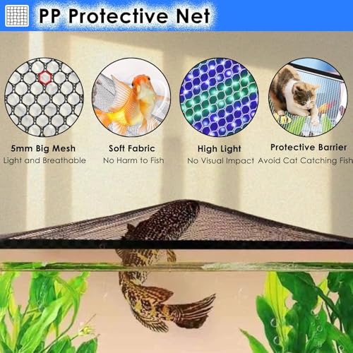 Aquarium Anti-Jump Net Cover (55.1" x 23.6") B373424