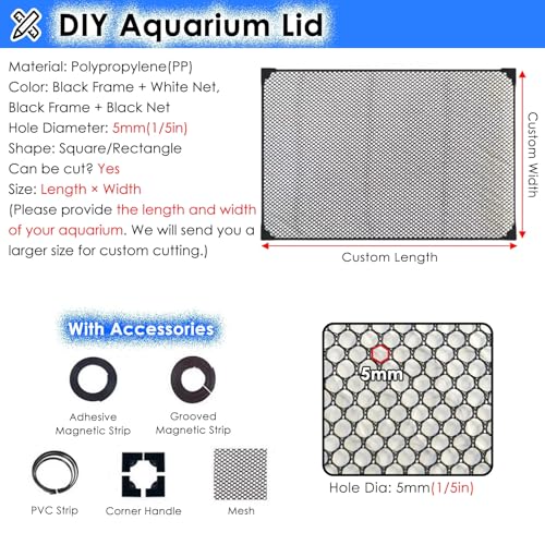 Aquarium Anti-Jump Net Cover (55.1" x 23.6") B373424