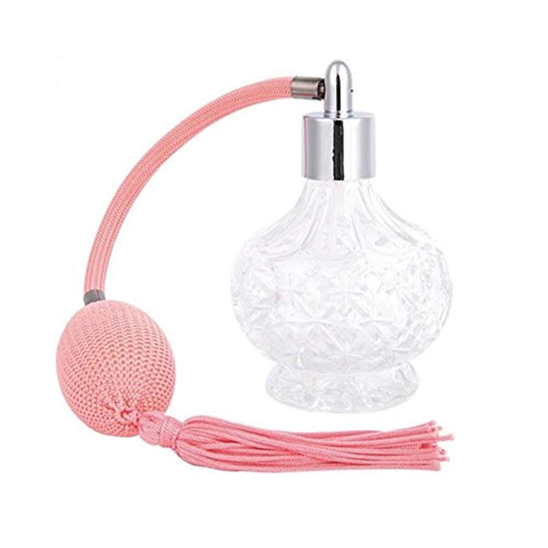 80ml Clear Crystal Perfume Bottle Gold Spray Atomizer Refillable Glass T34774