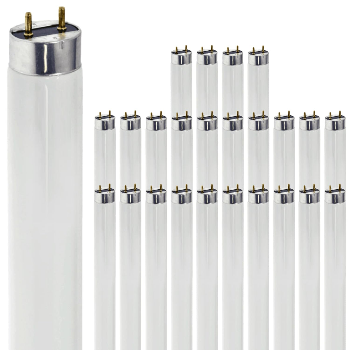 24 Inch T8 Fluorescent Tube Light Bulb 17W 3500K Neutral White G13 Bi-Pin Base Pack of 25 U732325