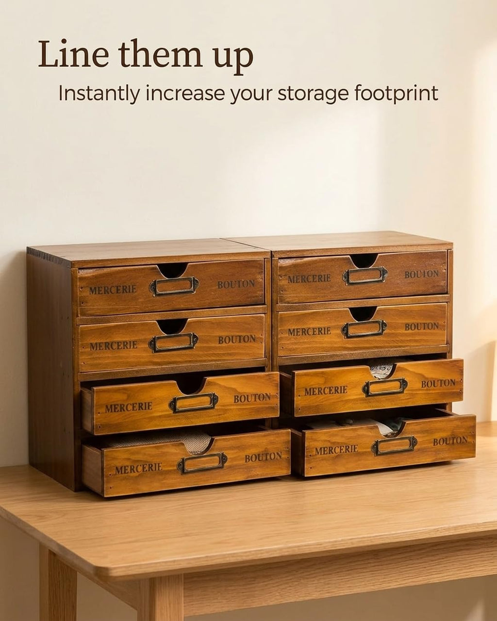 Modular Stackable 4 Drawer Wood Storage Box C716