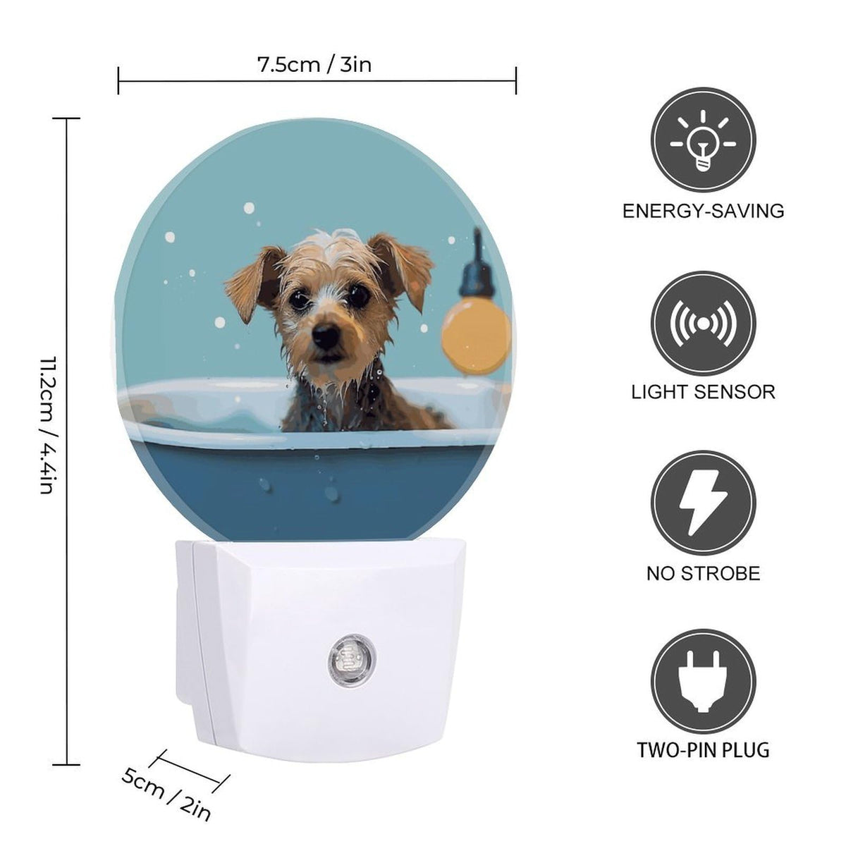 Dog in Bathtub Night Light Smart Sensor I50468