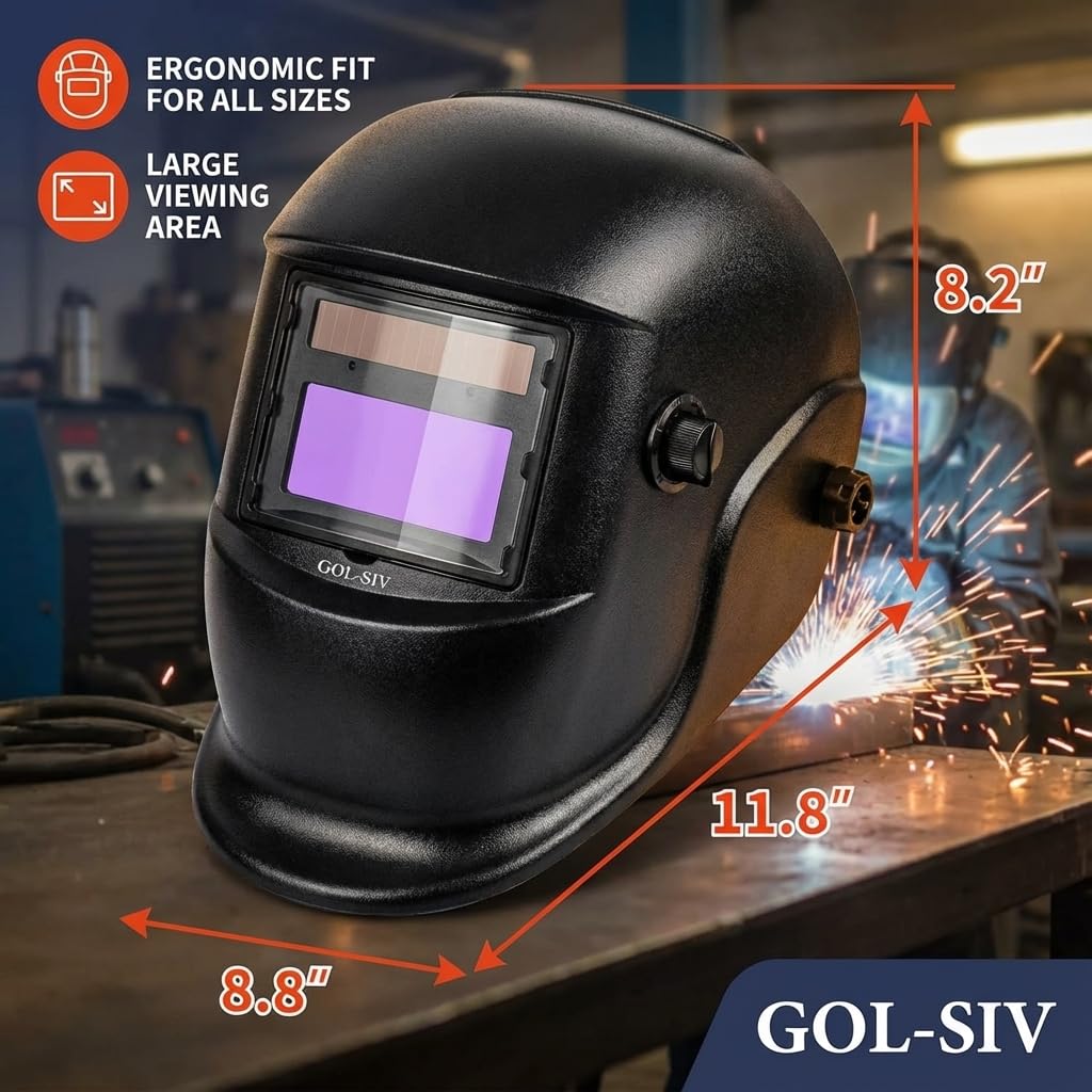 Auto Darkening Welding Helmet True Color Wide View Screen S14153