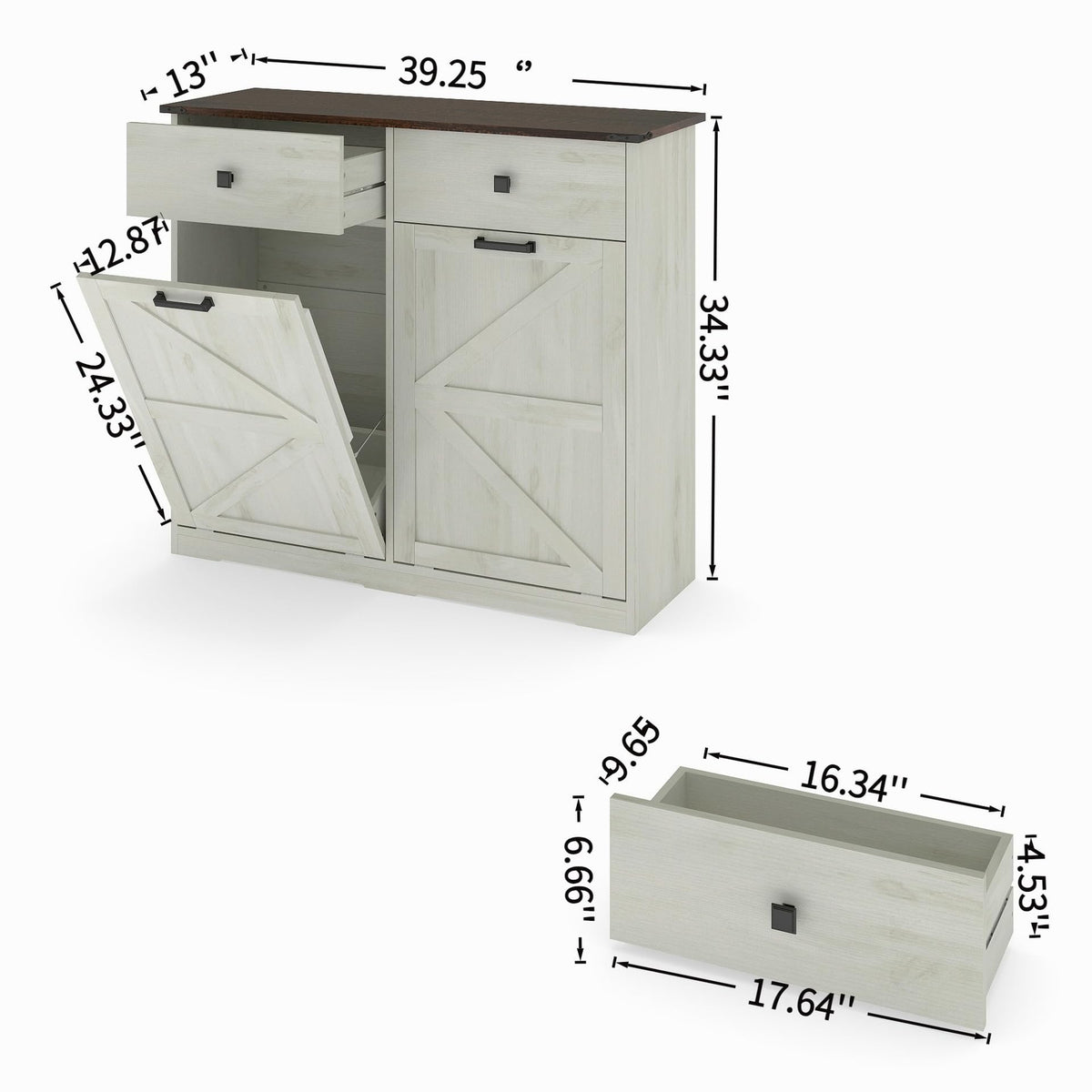20 Gallon Tilt Out Trash Can Cabinet M7065