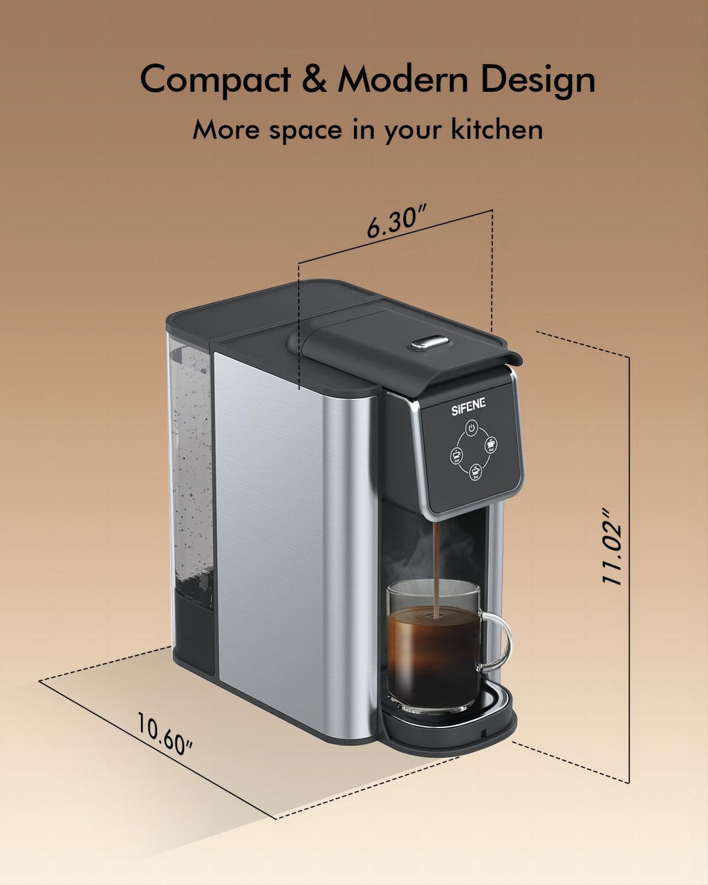 Single Serve Coffee Maker, 3-in-1, 6-12oz, Black E114