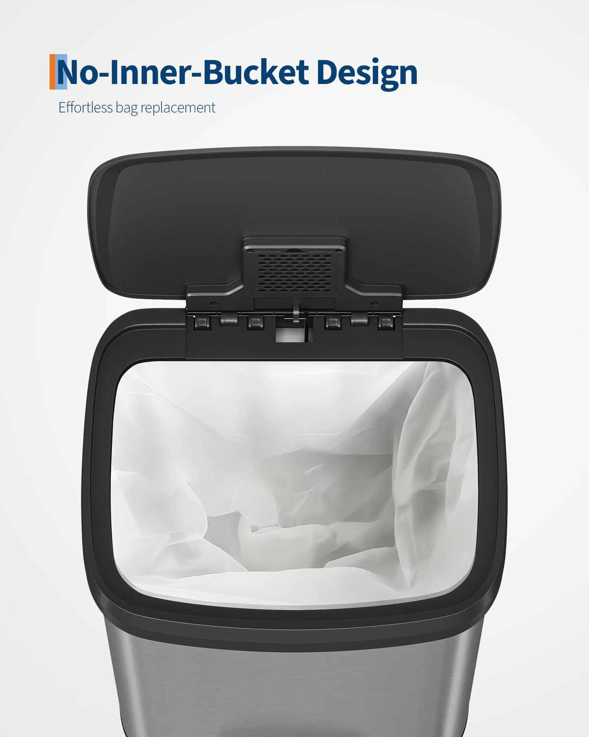 13 gal Stainless Steel Step-on Trash Can with Lid P498481