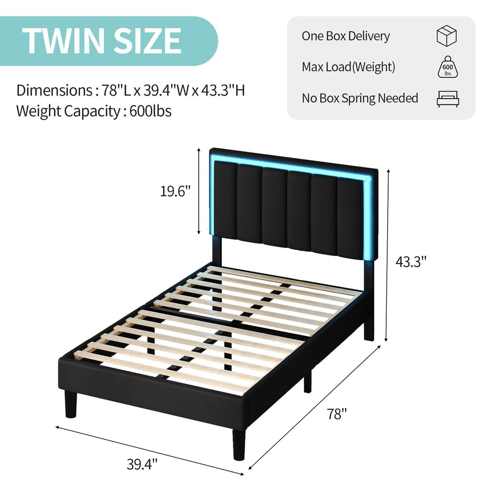 Twin Bed Frame with Headboard H44903