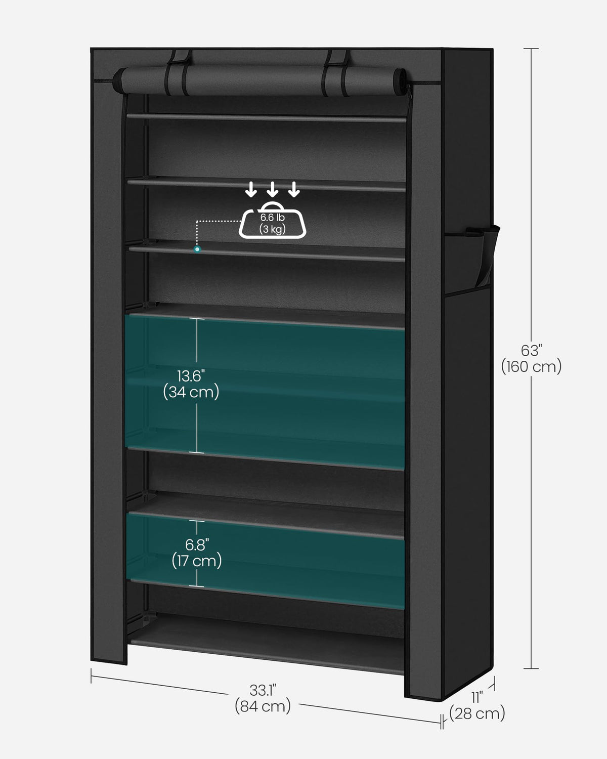 10-Tier Shoe Rack with Cover J391321