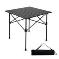 Square Folding Adjustable Height Camping Table, Black K3749