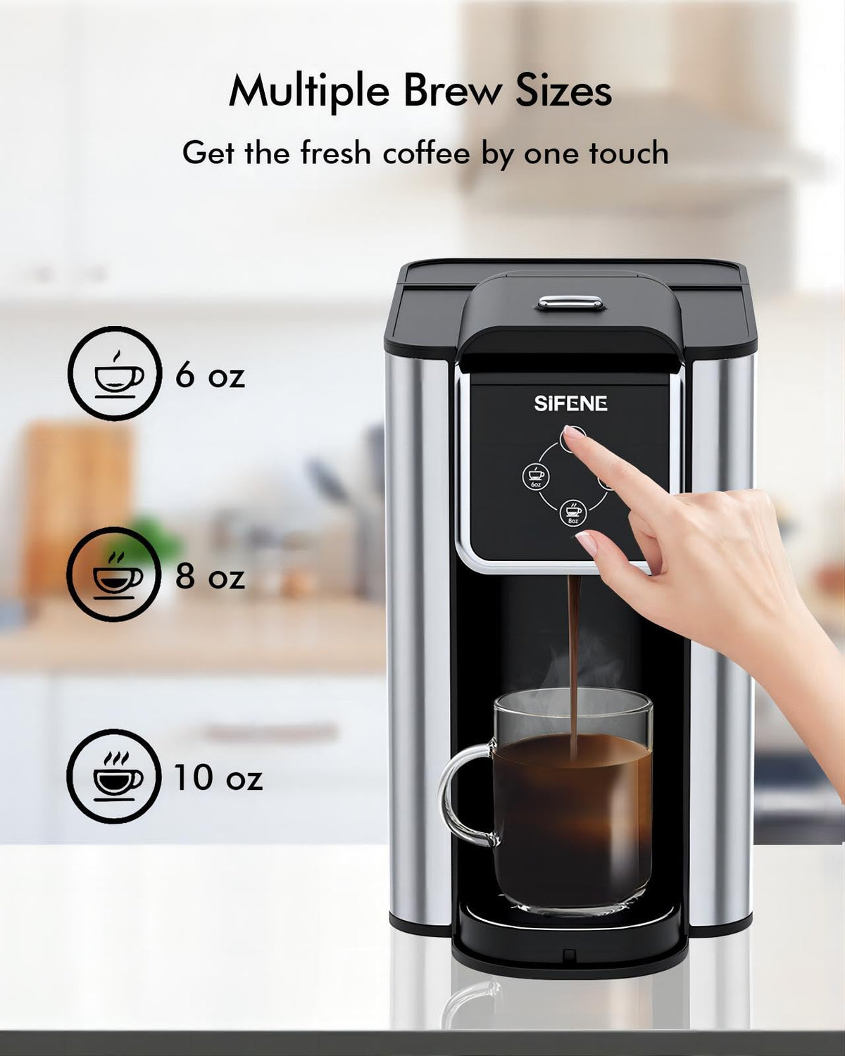 Single Serve Coffee Maker, 3-in-1, 6-12oz, Black E114