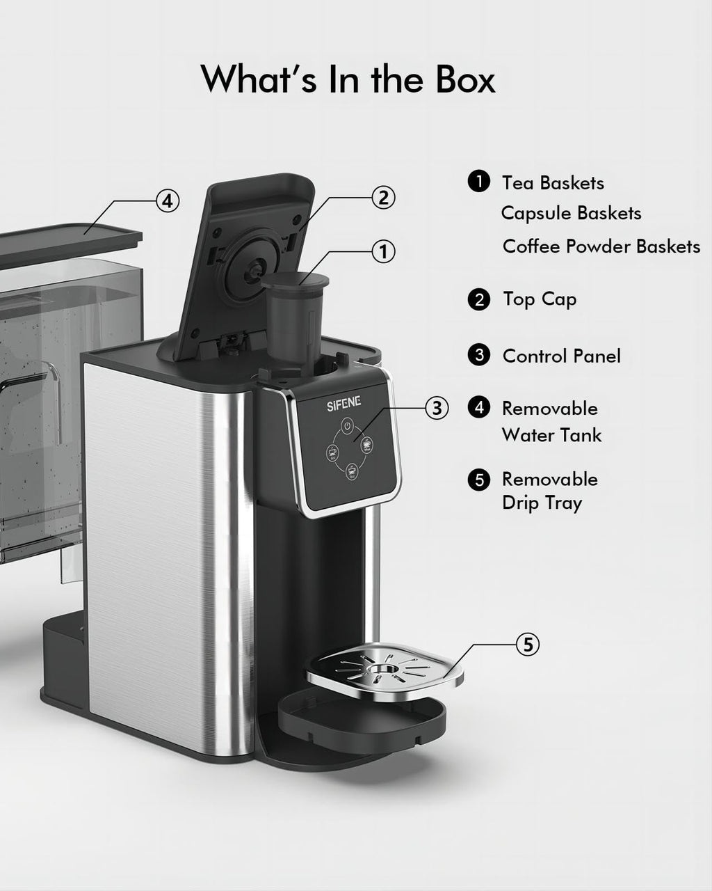 Single Serve Coffee Maker, 3-in-1, 6-12oz, Black E114