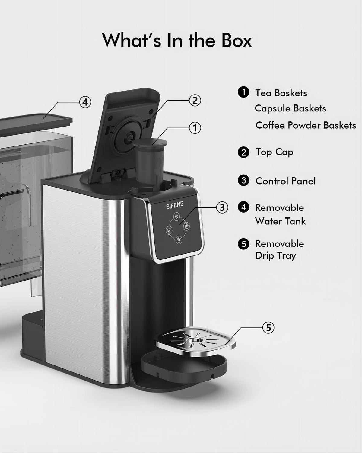 Single Serve Coffee Maker, 3-in-1, 6-12oz, Black E114