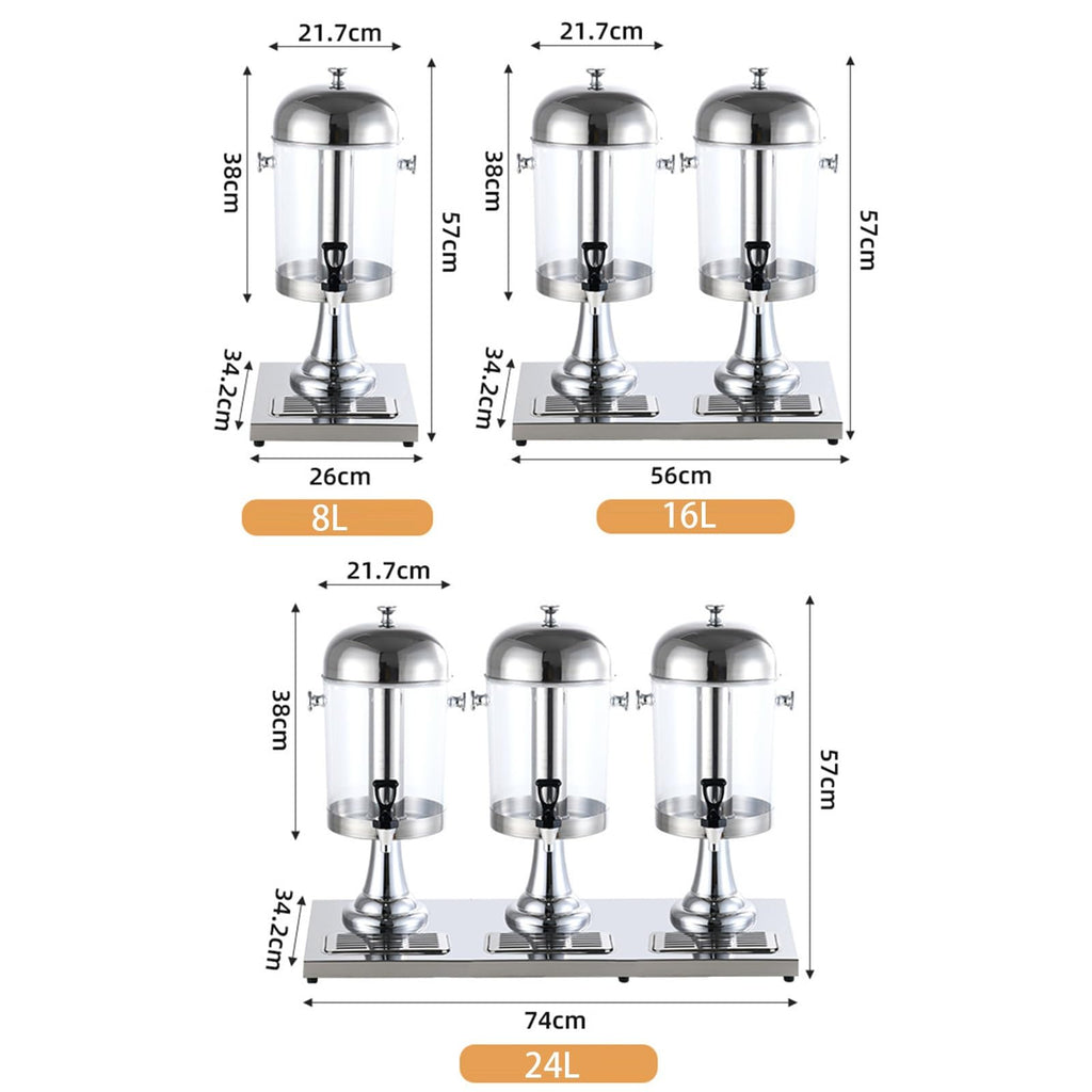 Stainless Steel Beverage Dispenser with Stand 24L P2559
