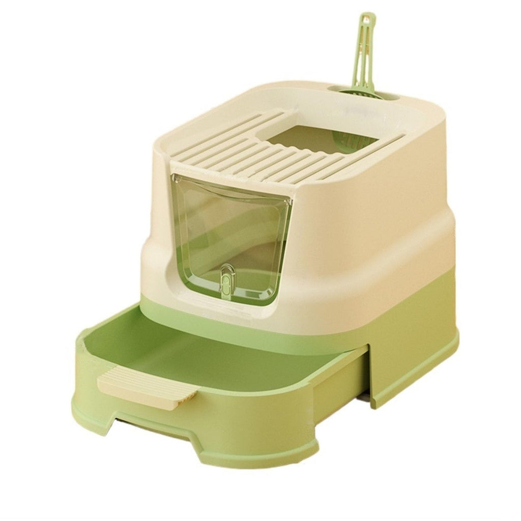 Large Top Entry Enclosed Cat Litter Box with Lid and Scoop M628