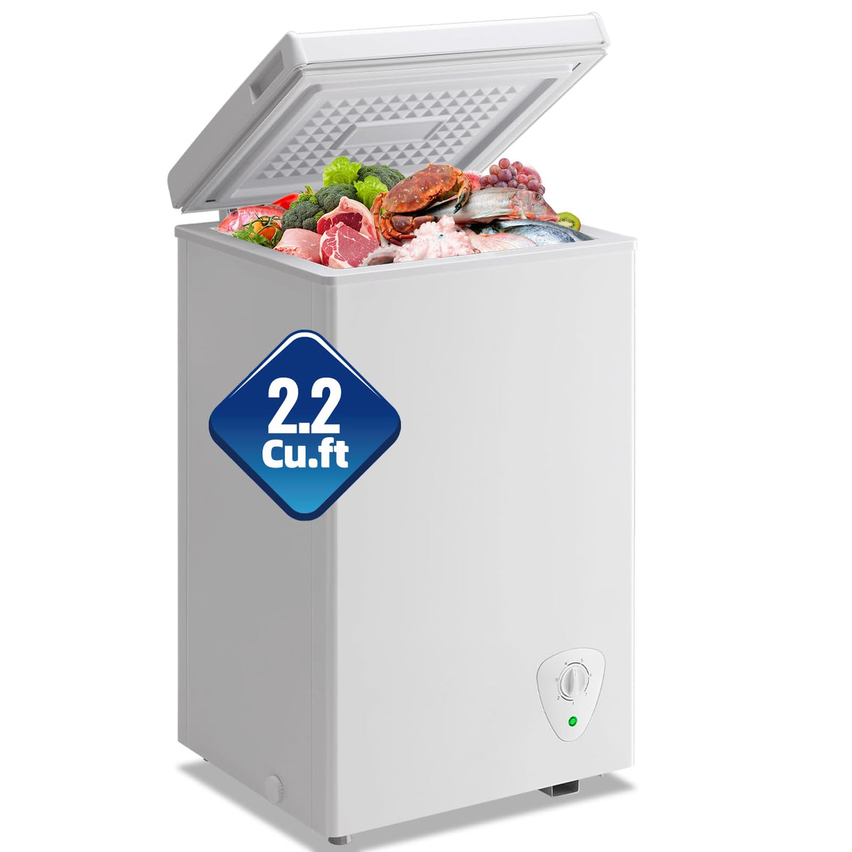 2.2 Cu. Ft. White Chest Freezer with Removable Basket A691