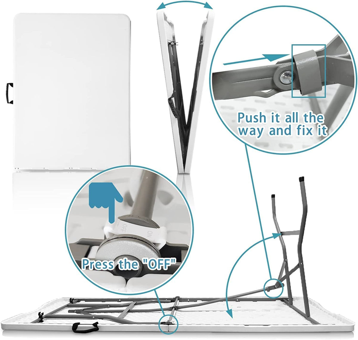 White Folding Table X6826