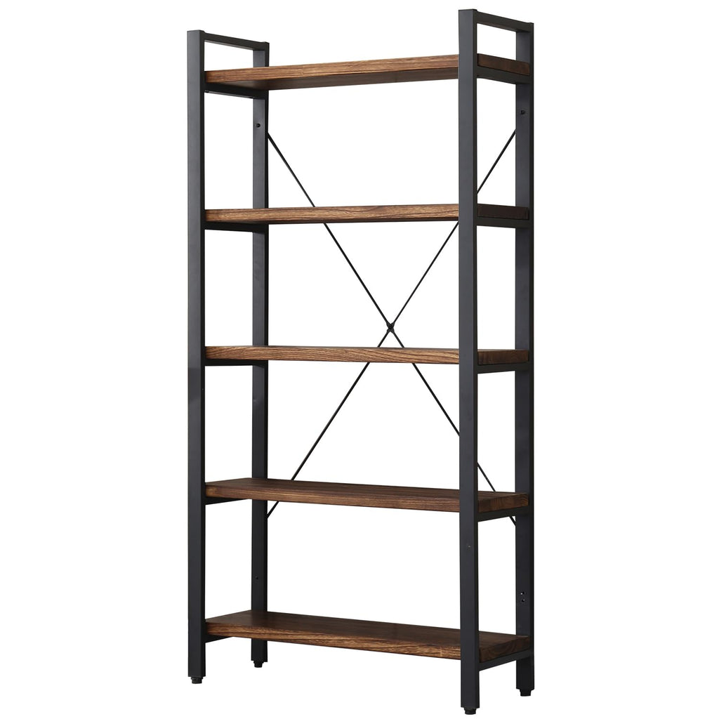 5 Tier Solid Wood Metal Bookcase Z9814