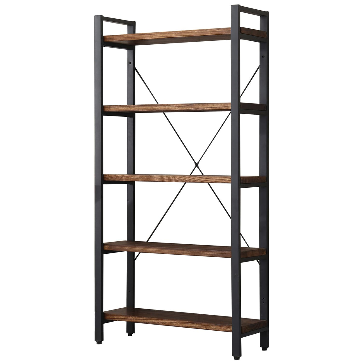 5 Tier Solid Wood Metal Bookcase Z9814
