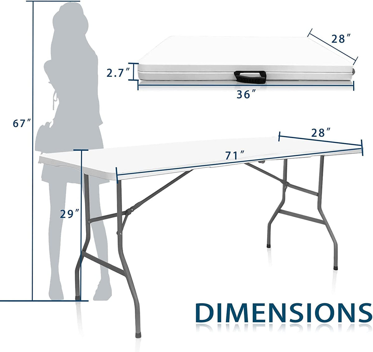 White Folding Table X6826