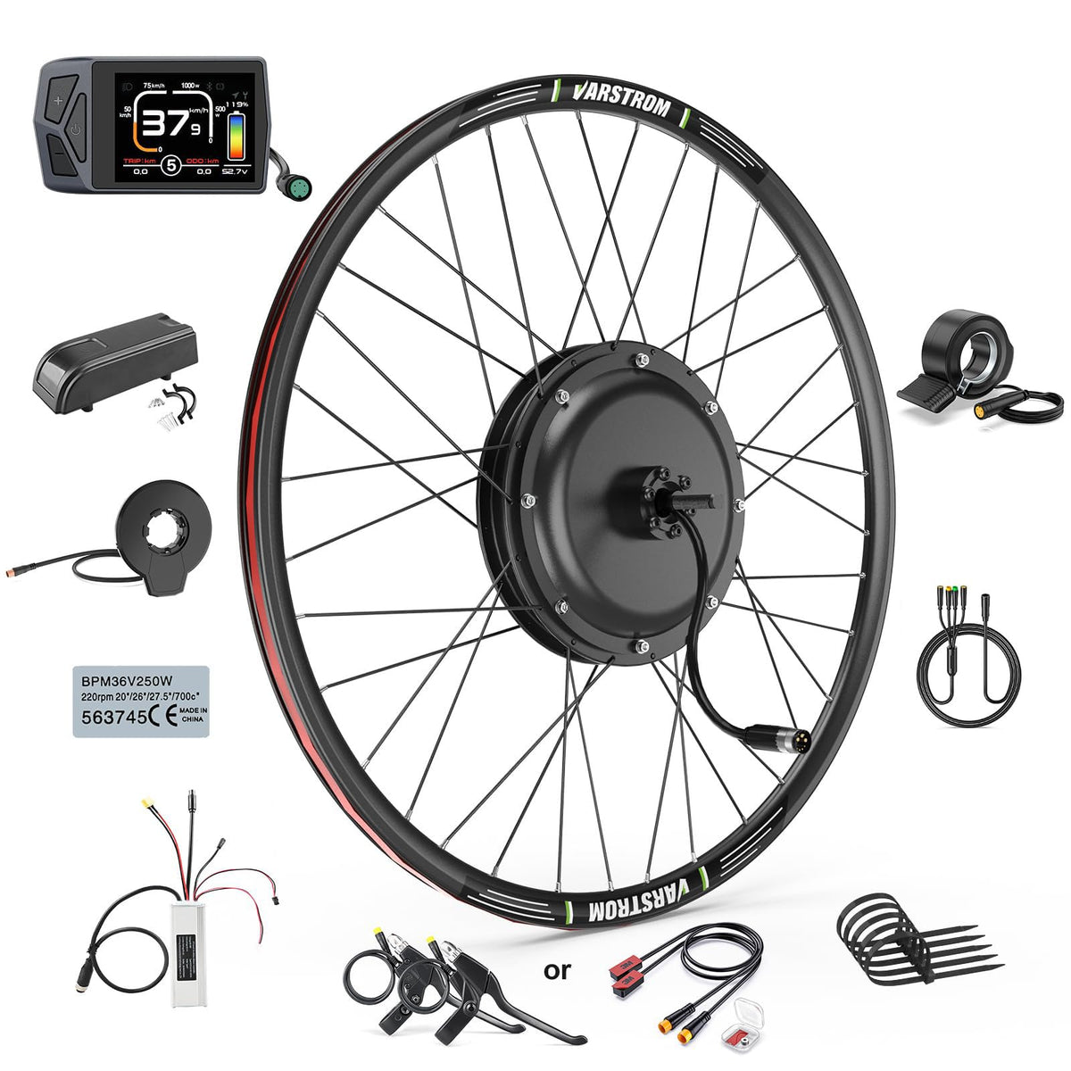 48V 1000W Electric Bike Conversion Kit Rear Wheel Hub Motor Q90563