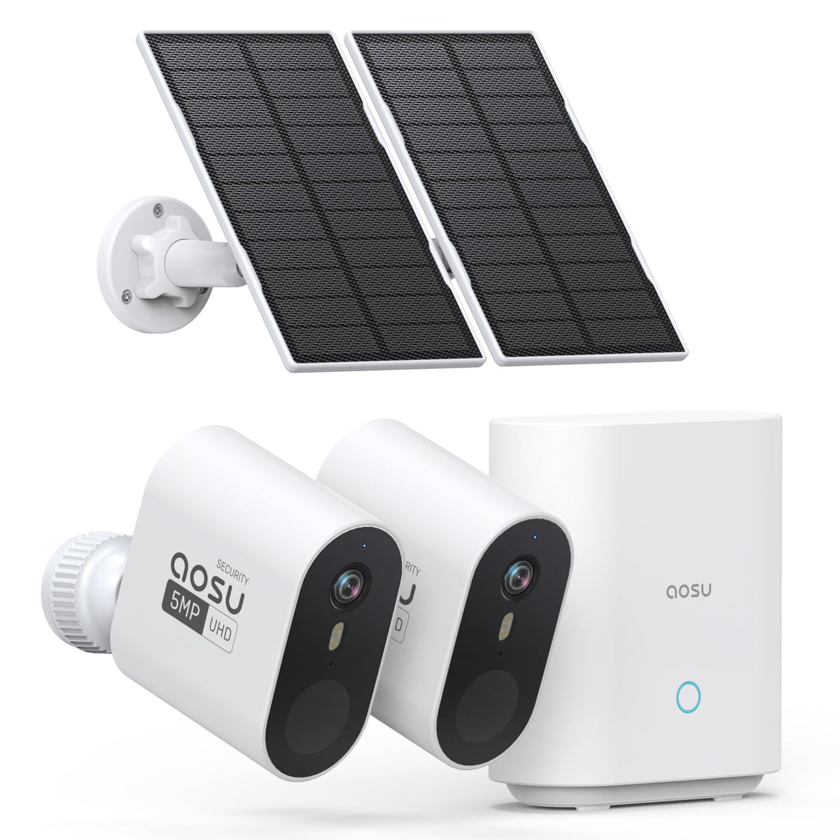 3K/5MP Solar Security Cameras Wireless Outdoor System, 2-Cam-Kit L6691
