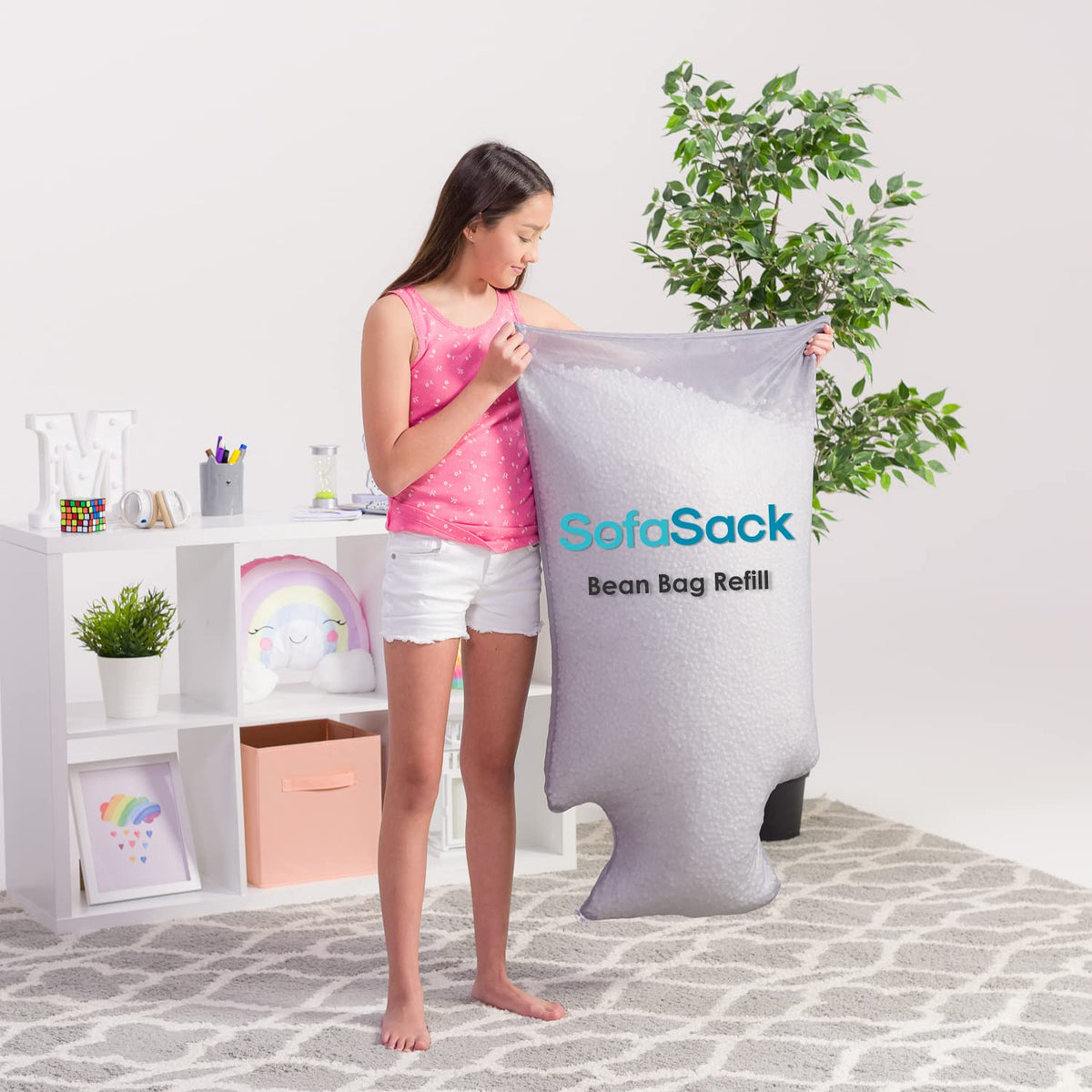White Foam Filling Bean Bag Refill 100L 2Pk T38338