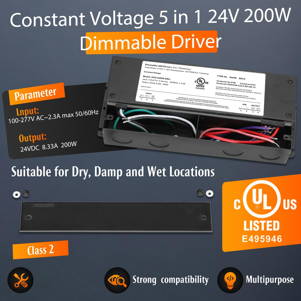200W Dimmable LED Driver 24V Power Supply L28412