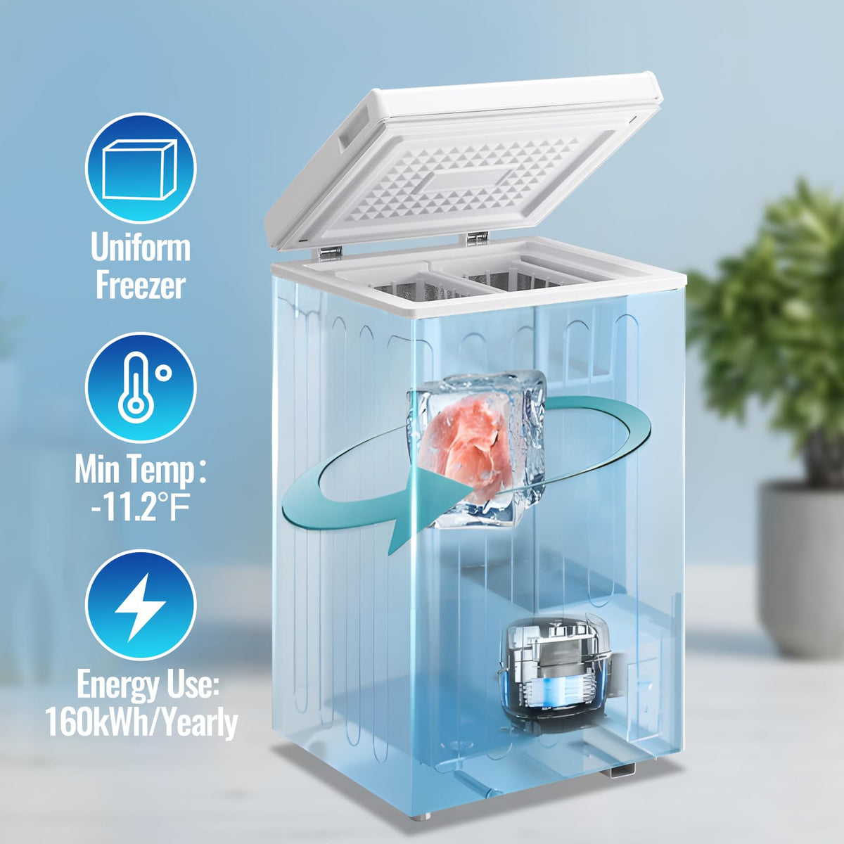 2.2 Cu. Ft. White Chest Freezer with Removable Basket A691