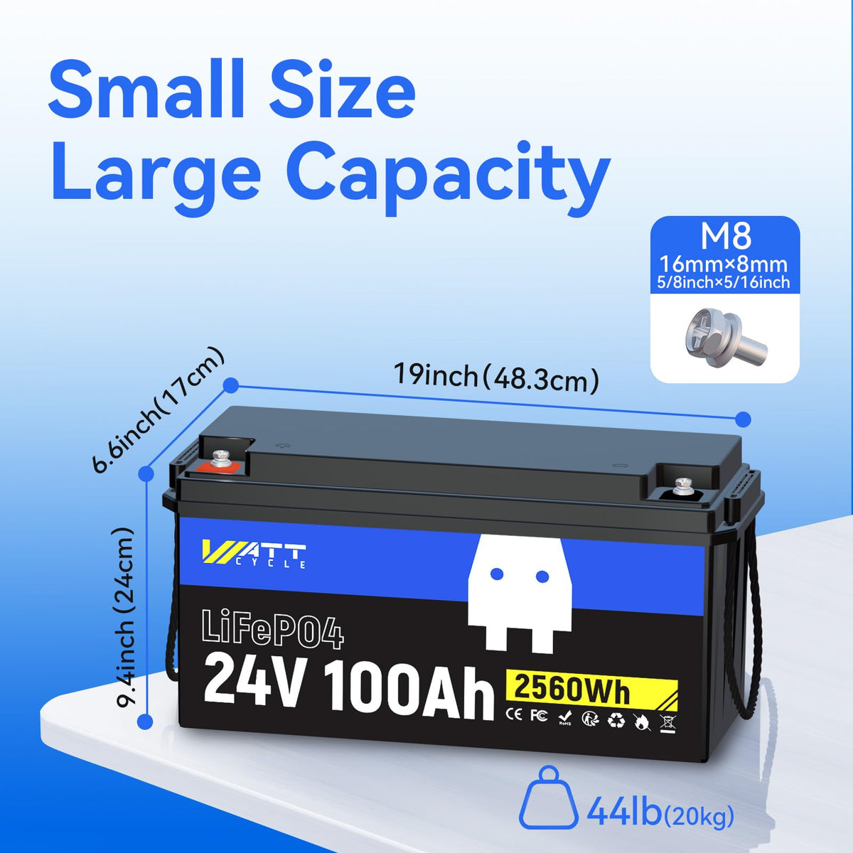 24V 100Ah LiFePO4 Battery Z67174