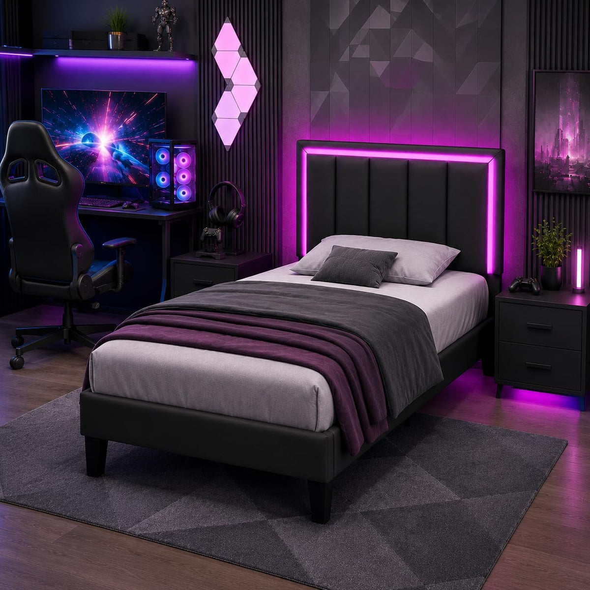 Twin Bed Frame with Headboard H44903