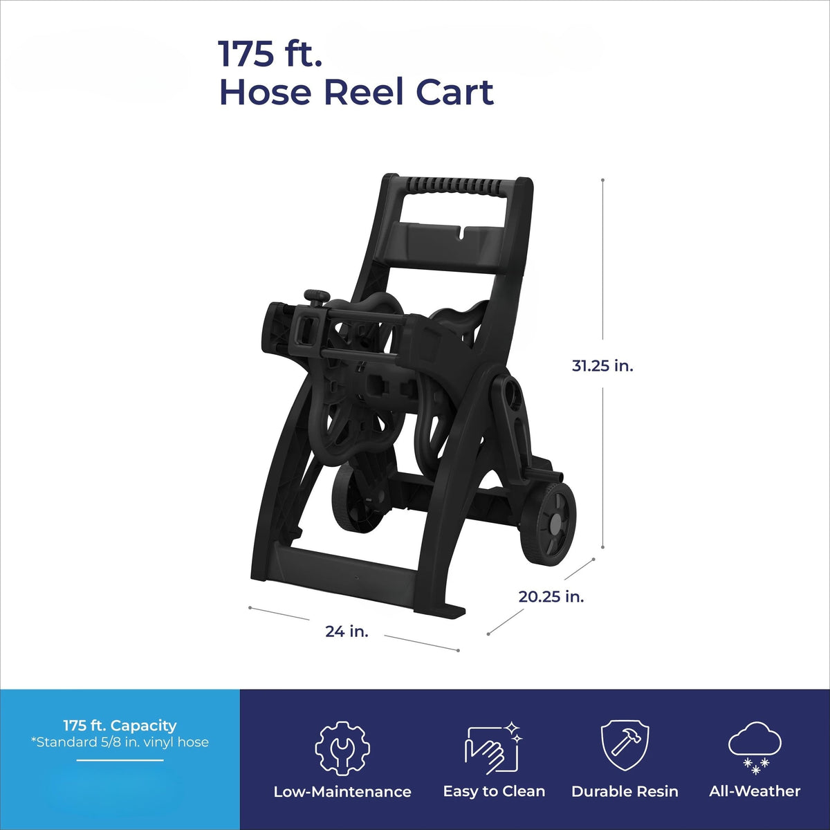 175-inch Wheeled Garden Hose Reel Cart B88999