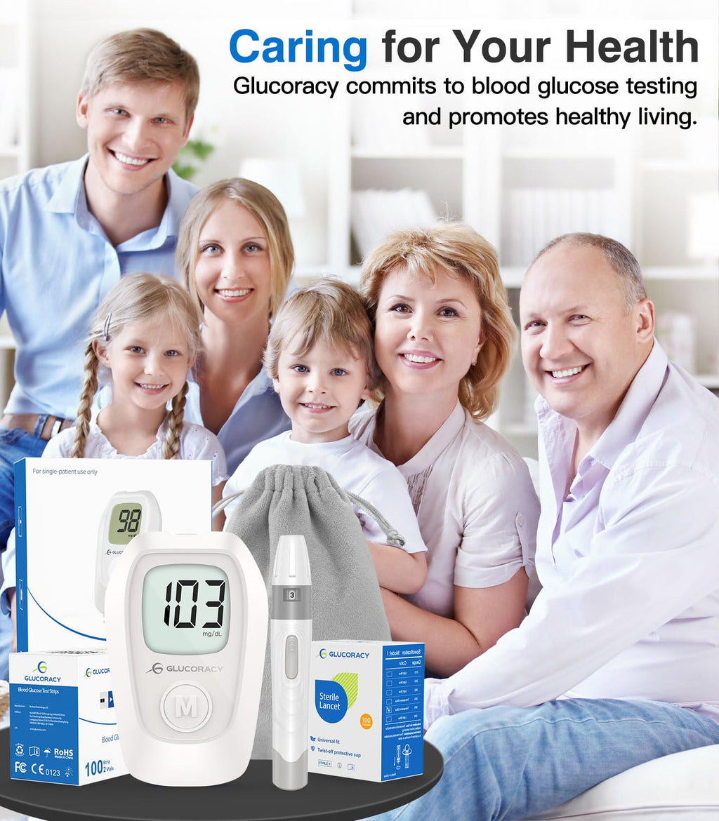 Glucose Monitor Kit, 100 Blood Glucose Strips, No Coding V10821