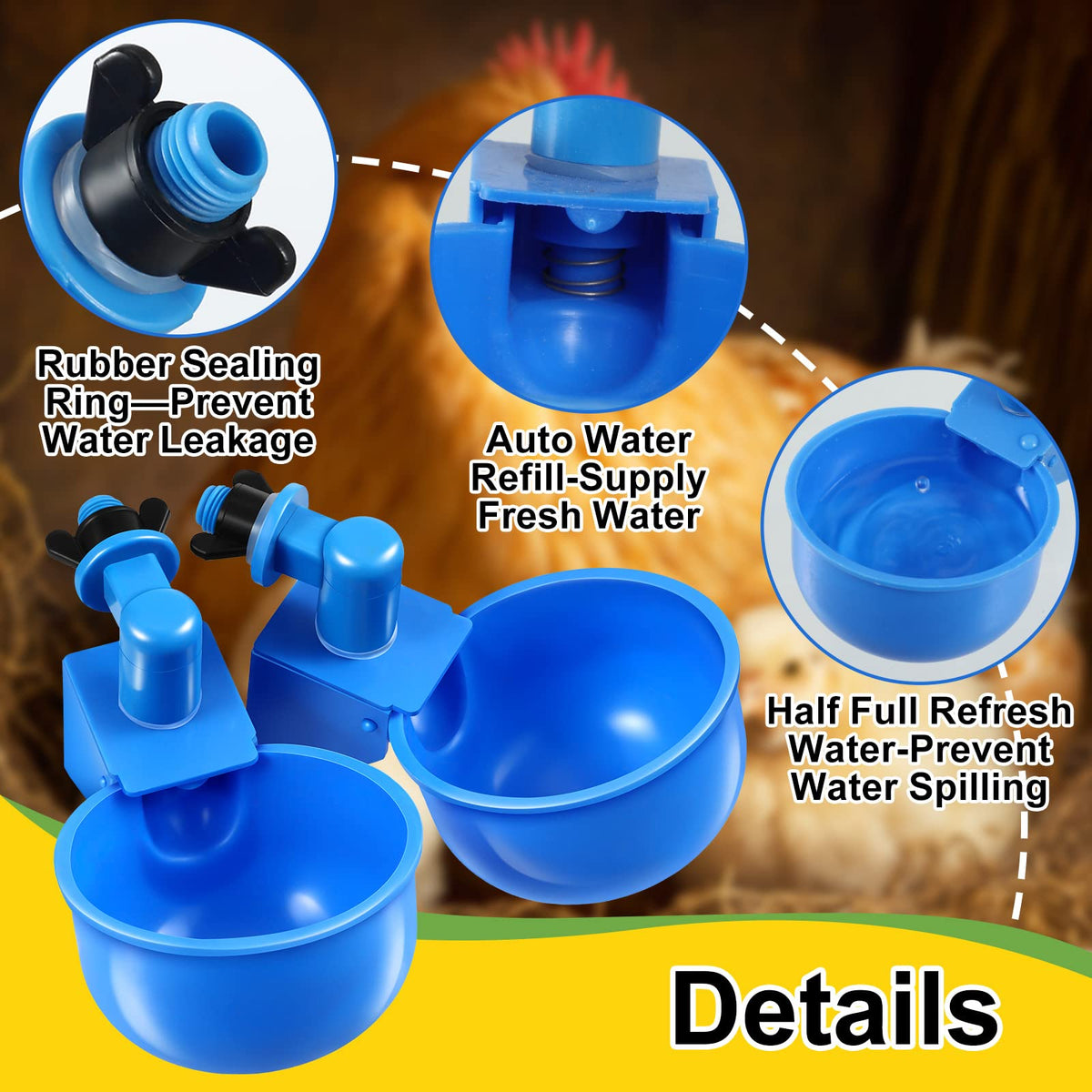 50 Pcs Chicken Waterer Cup G435