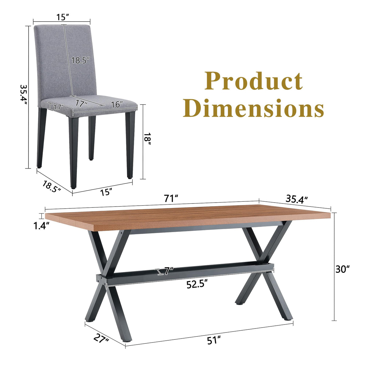 9 Piece Dining Table Set with Splicing Wood Top V2052