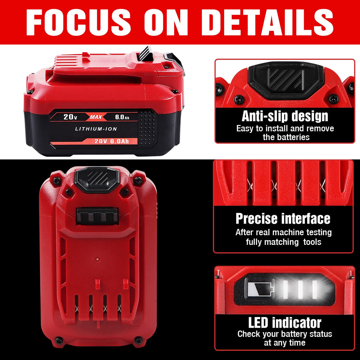 20V 6.0Ah Replacement Battery V18983