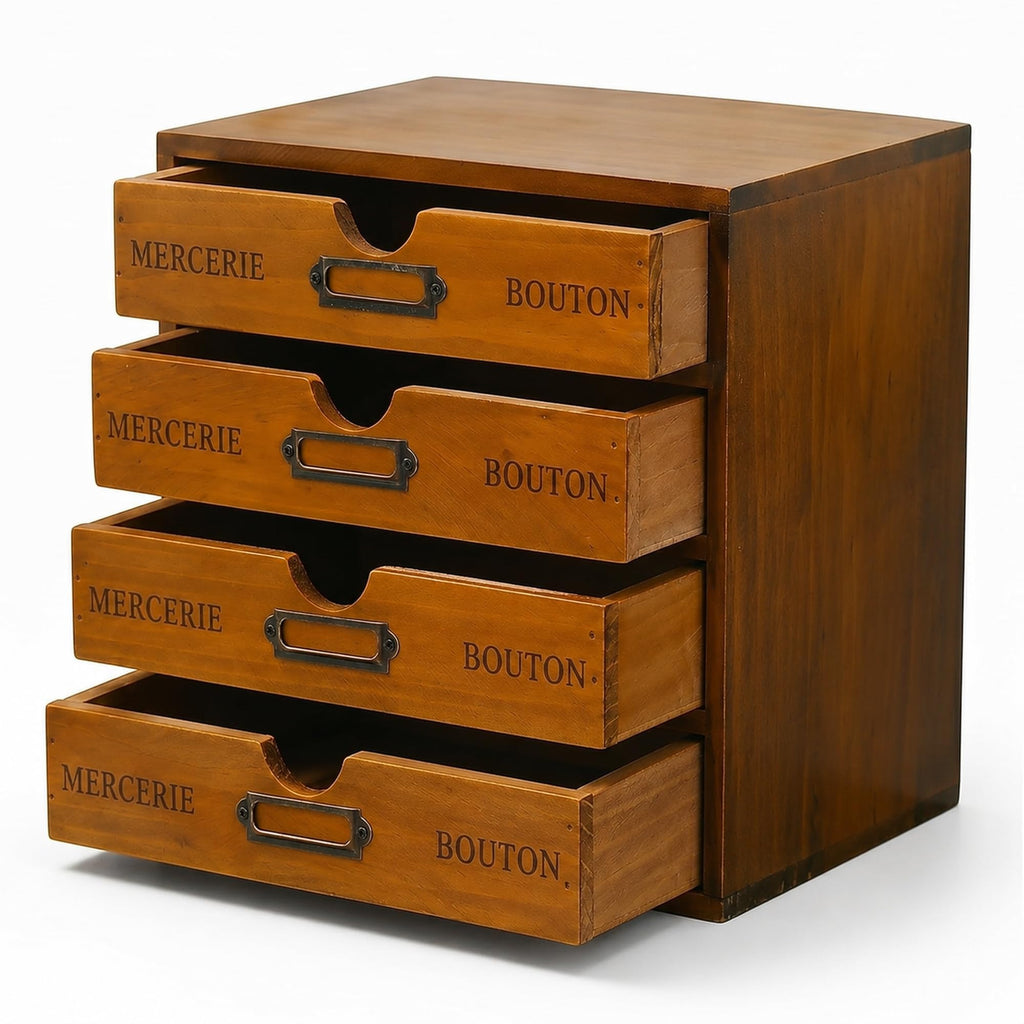 Modular Stackable 4 Drawer Wood Storage Box C716