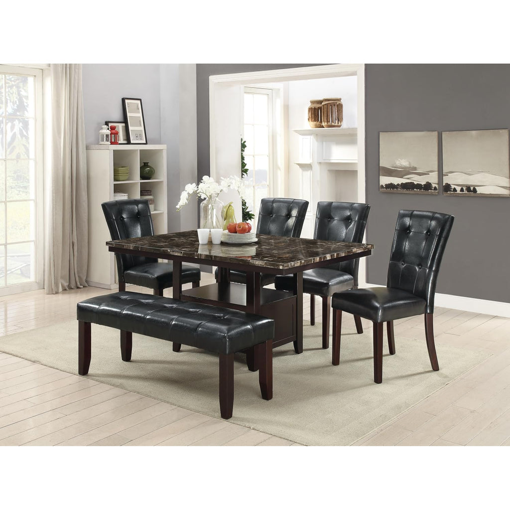 Black Faux Leather Parson Chairs Set of 2 P9065