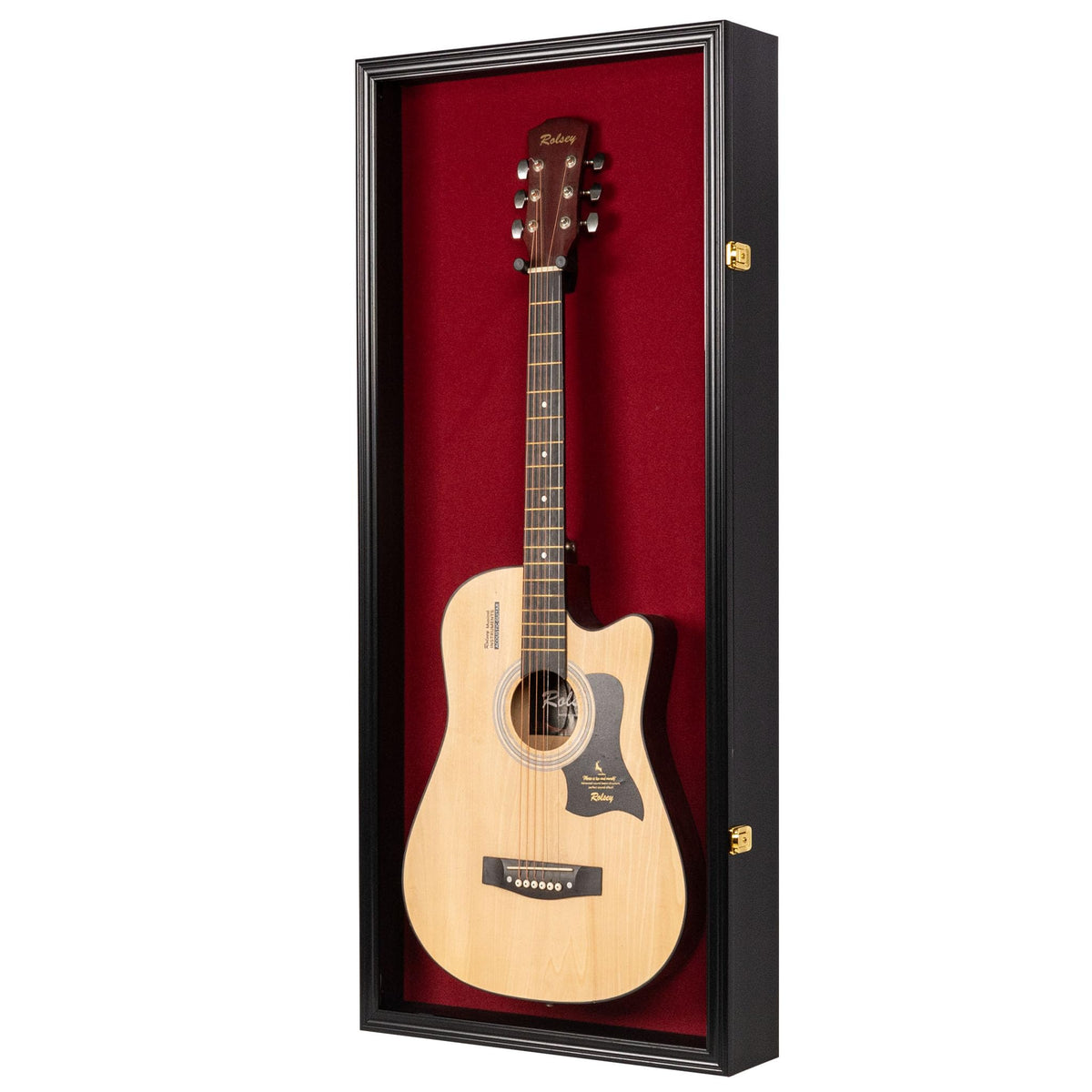 41" Lockable Guitar Display Case with Red Felt Interior Q9412
