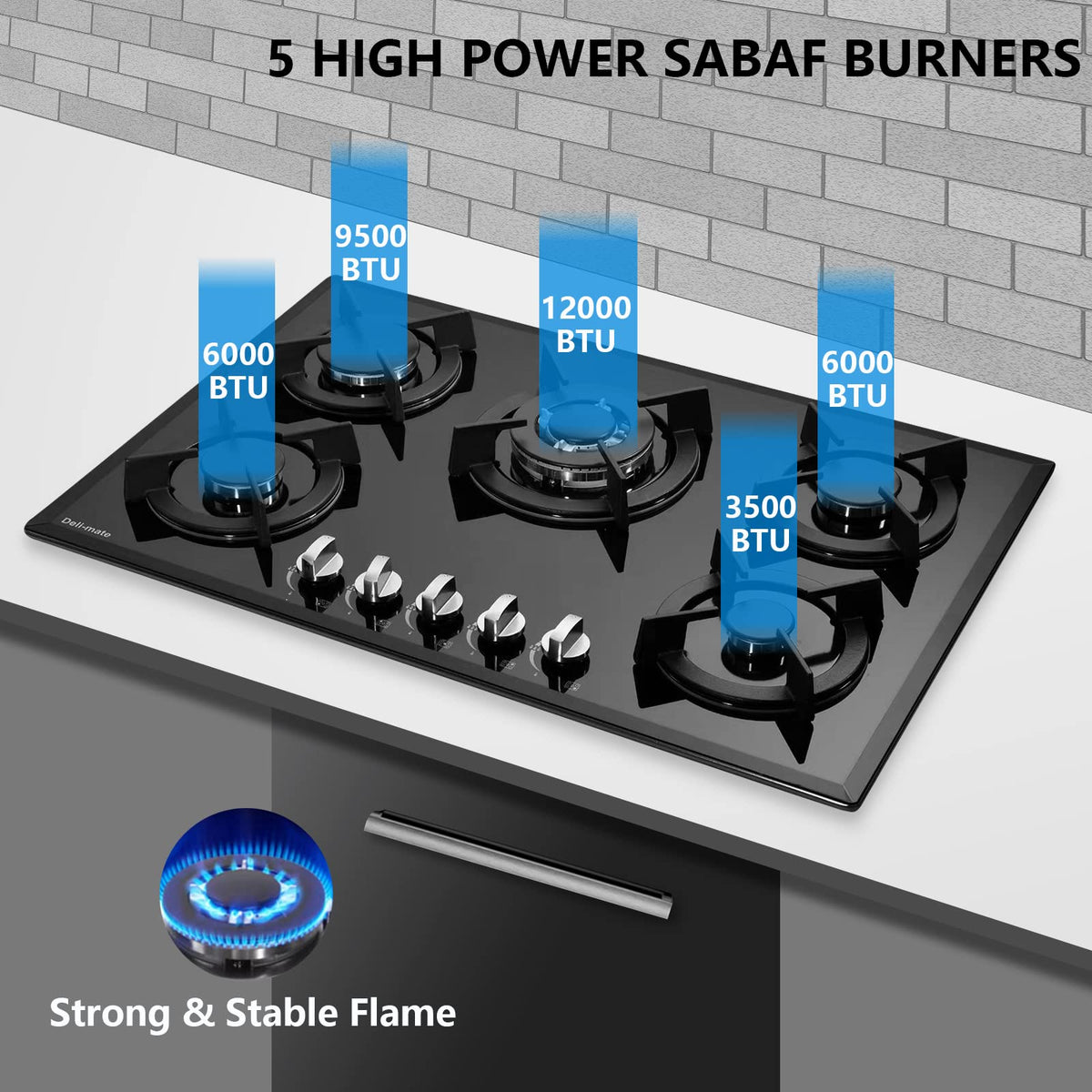 30 Inch 5 Burner Dual Fuel Gas Stovetop M905376