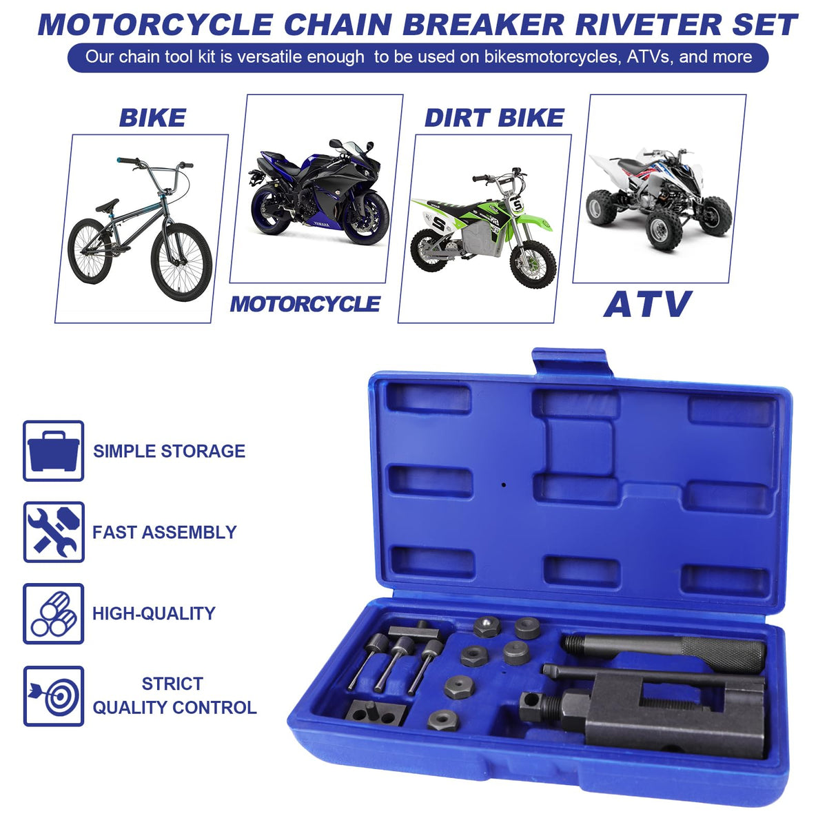 19pc Motorcycle Chain Breaker Rivet Tool Set P389