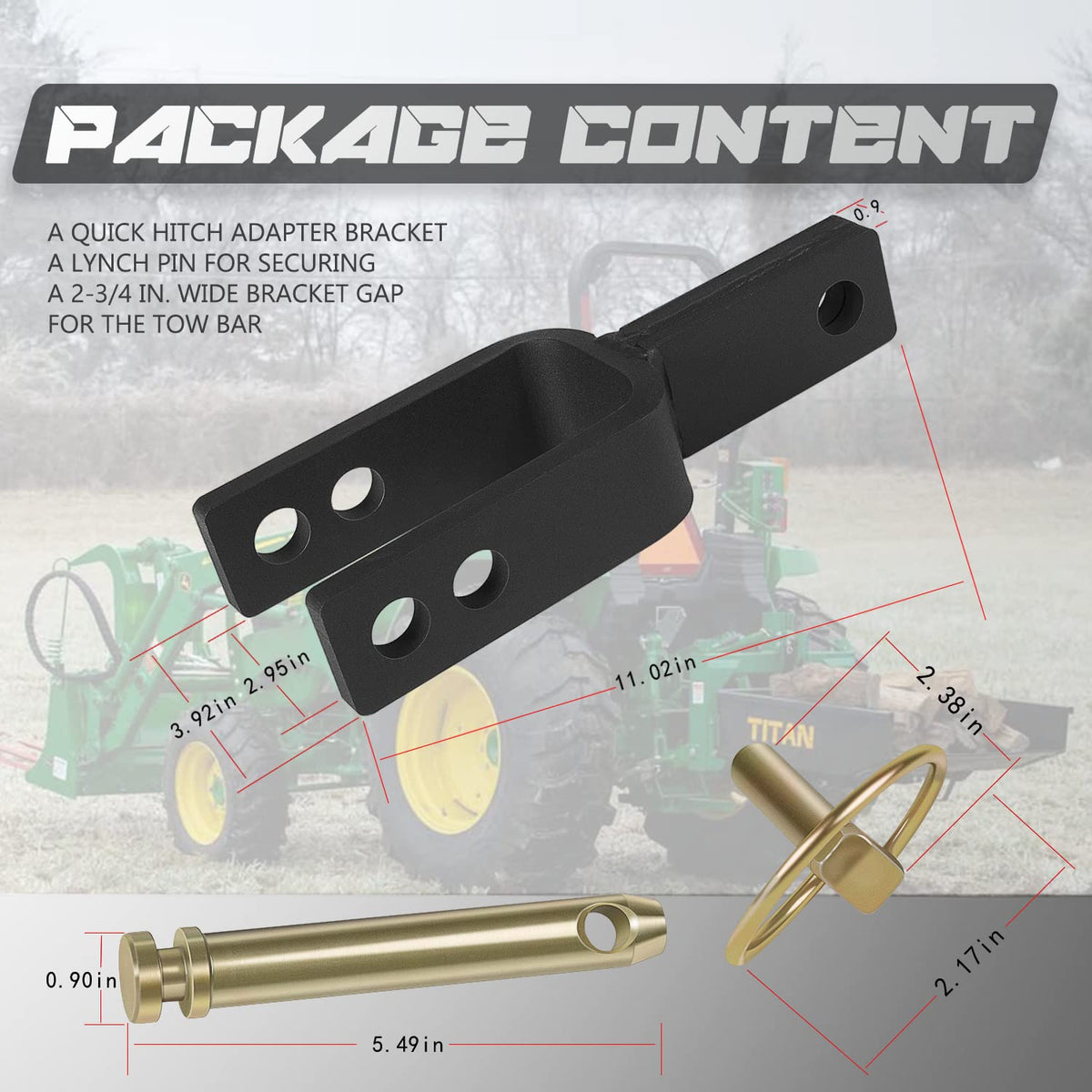 Category 1 3-Point Quick Hitch Adapter A95109