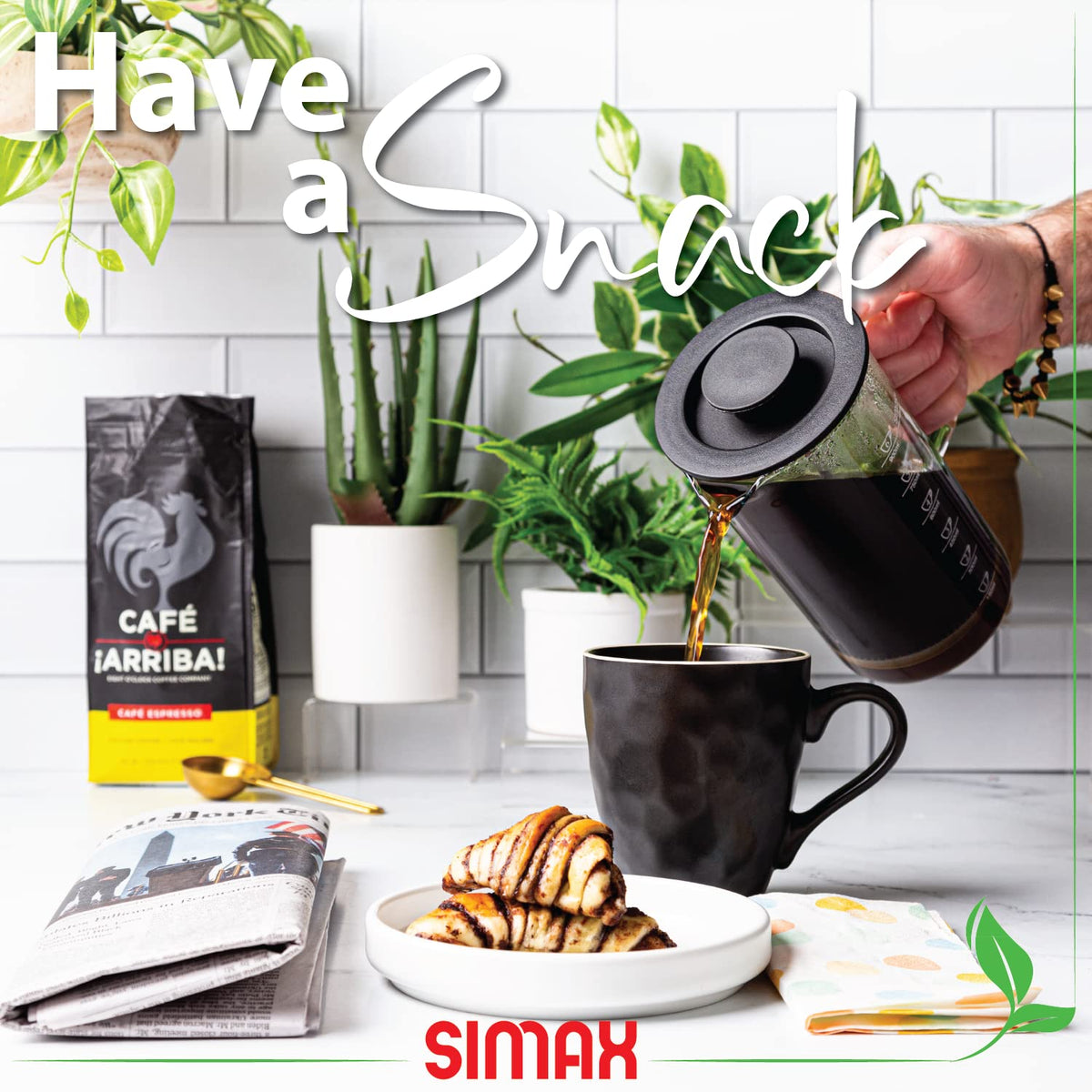1 Liter Dishwasher Safe Borosilicate Glass French Press E1857