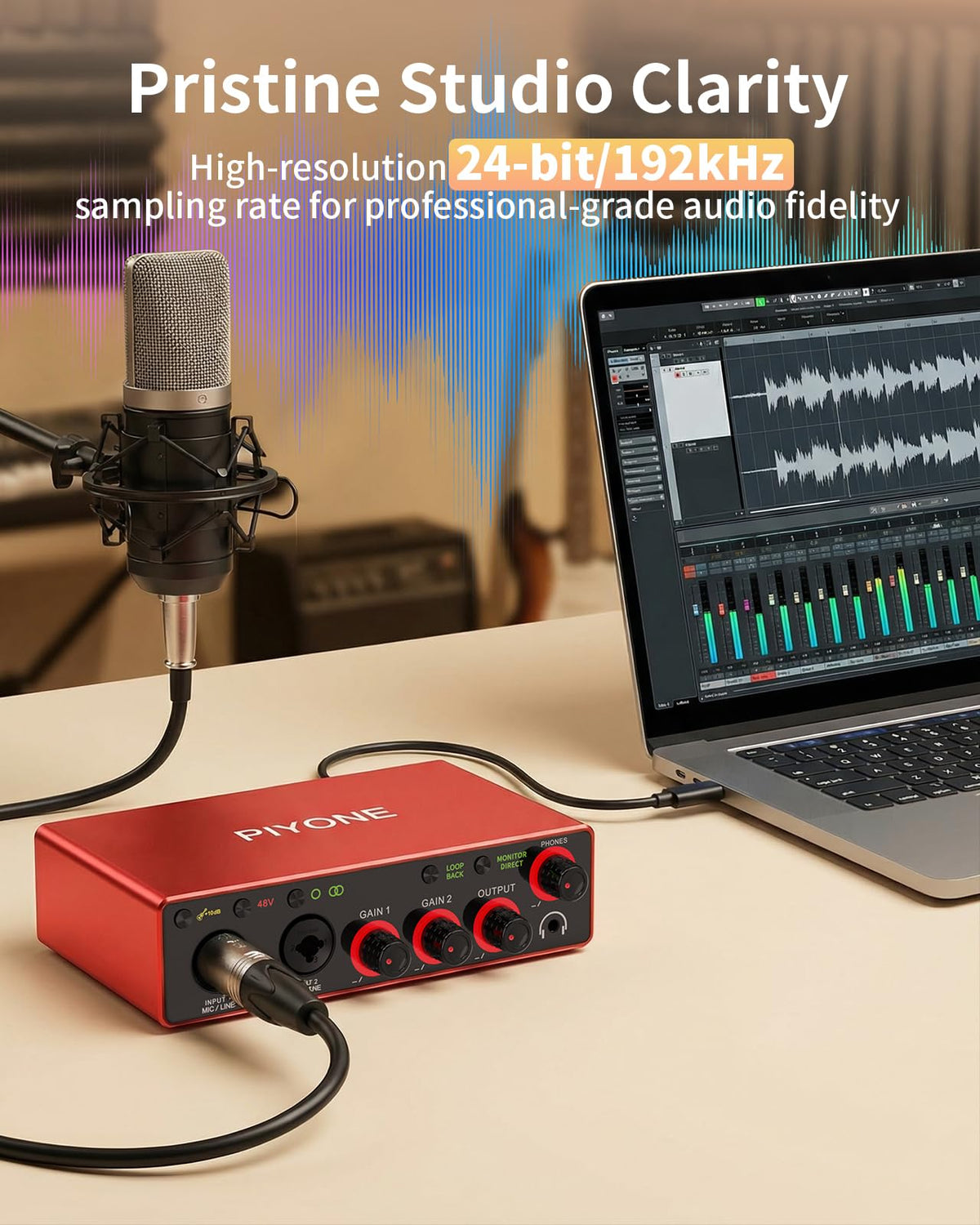 2X2 24-bit/192kHz Audio Interface with XLR/TRS Combo Input R780362