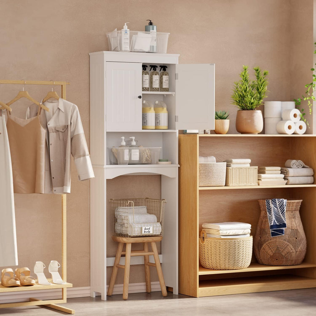 Over the Toilet Storage Cabinet with Adjustable Shelf, White U2037
