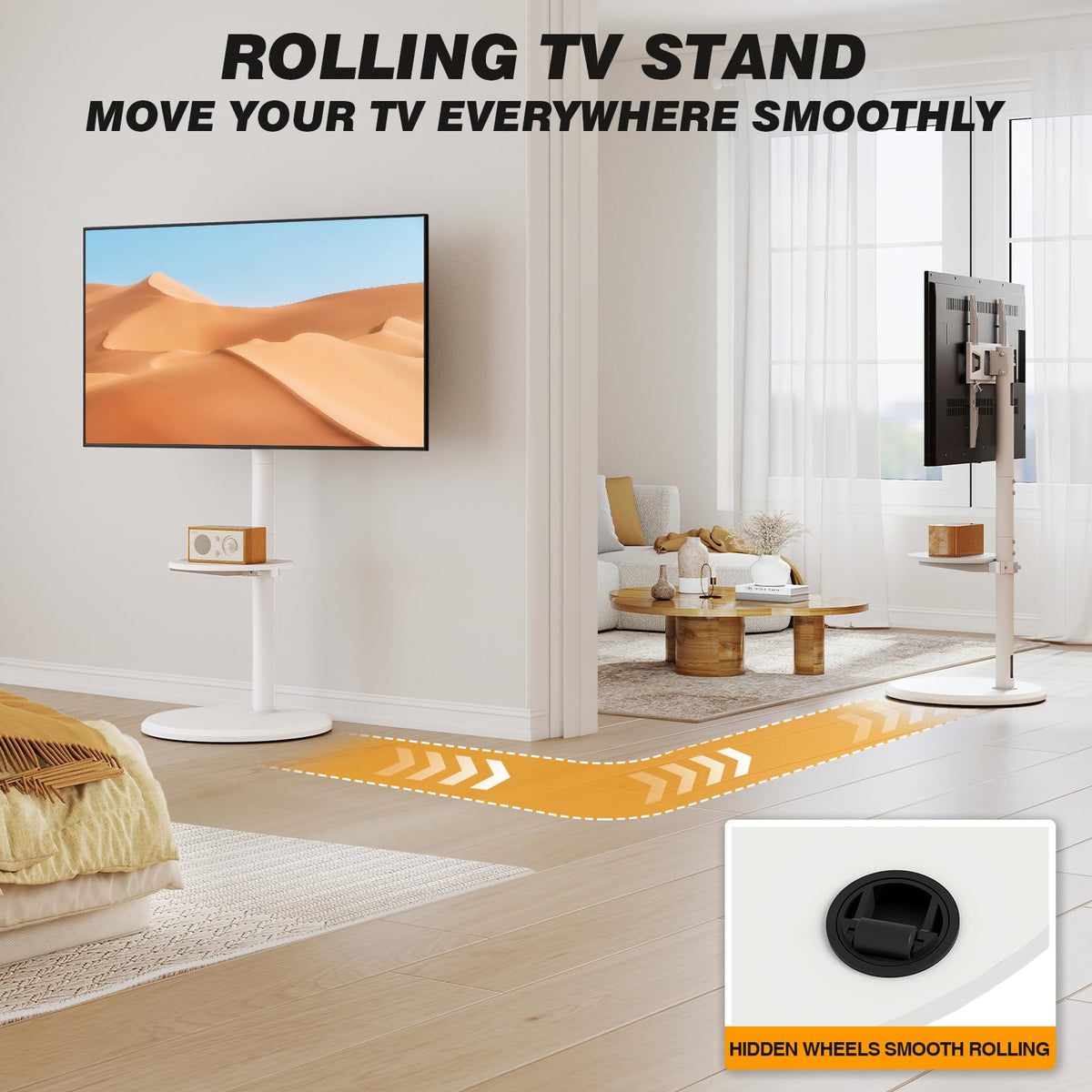 Rolling Mobile TV Stand for 32-65 Inch Flat Screen TVs B799673