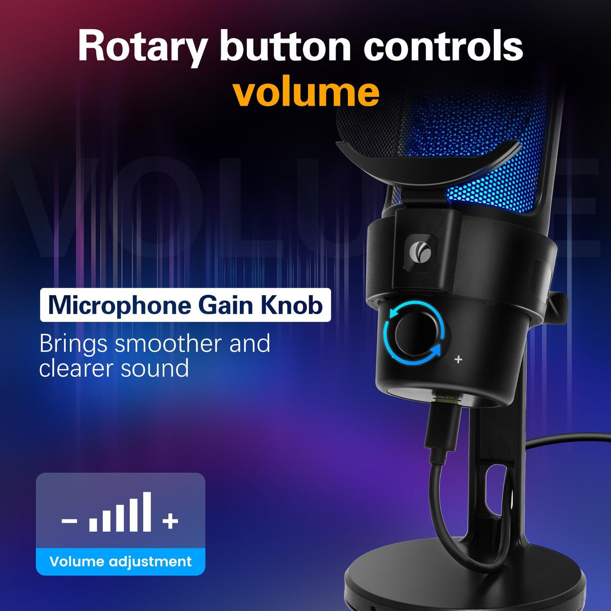 USB Condenser Microphone with Quick Mute, Pop Filter, Shock Mount G7869