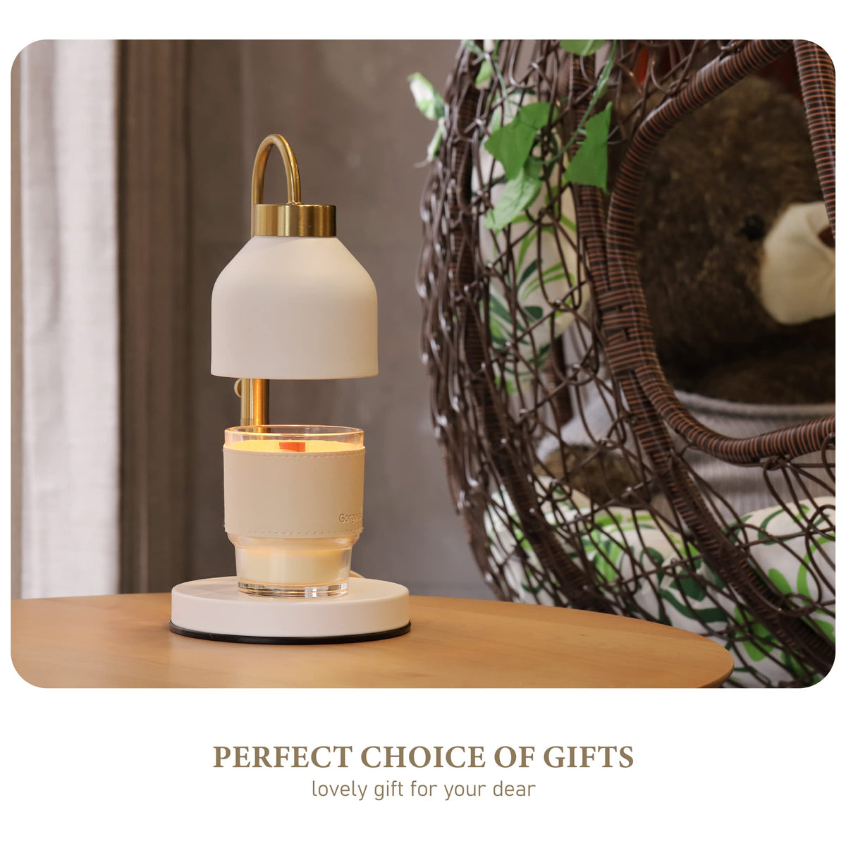 Candle Warmer Lamp with Timer Dimmer Adjustable White Z768753
