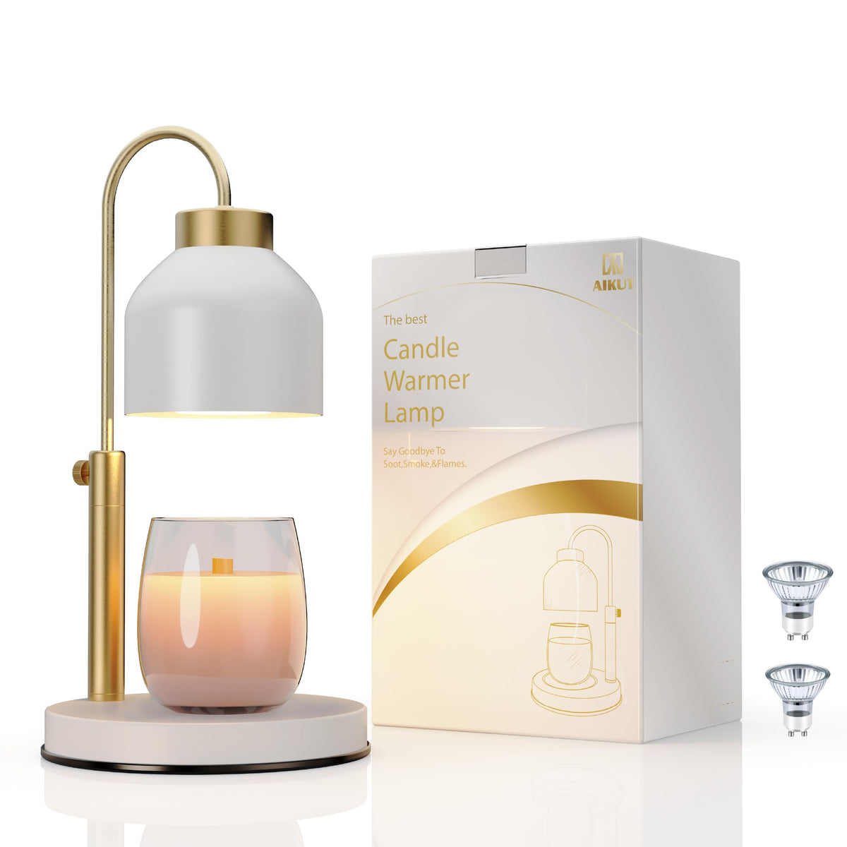 Candle Warmer Lamp with Timer Dimmer Adjustable White Z768753